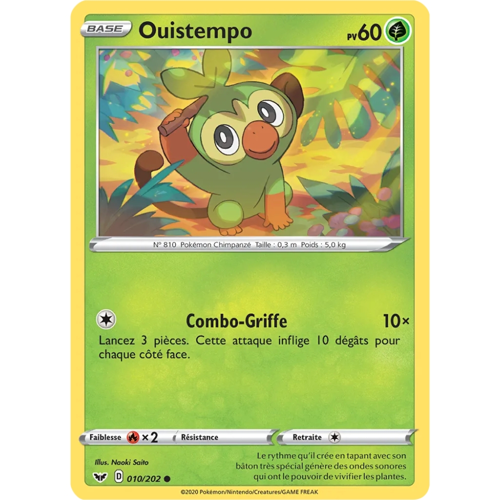 Carte Ouistempo - Commune (Brillante) de Pokémon Épée et Bouclier 010/202