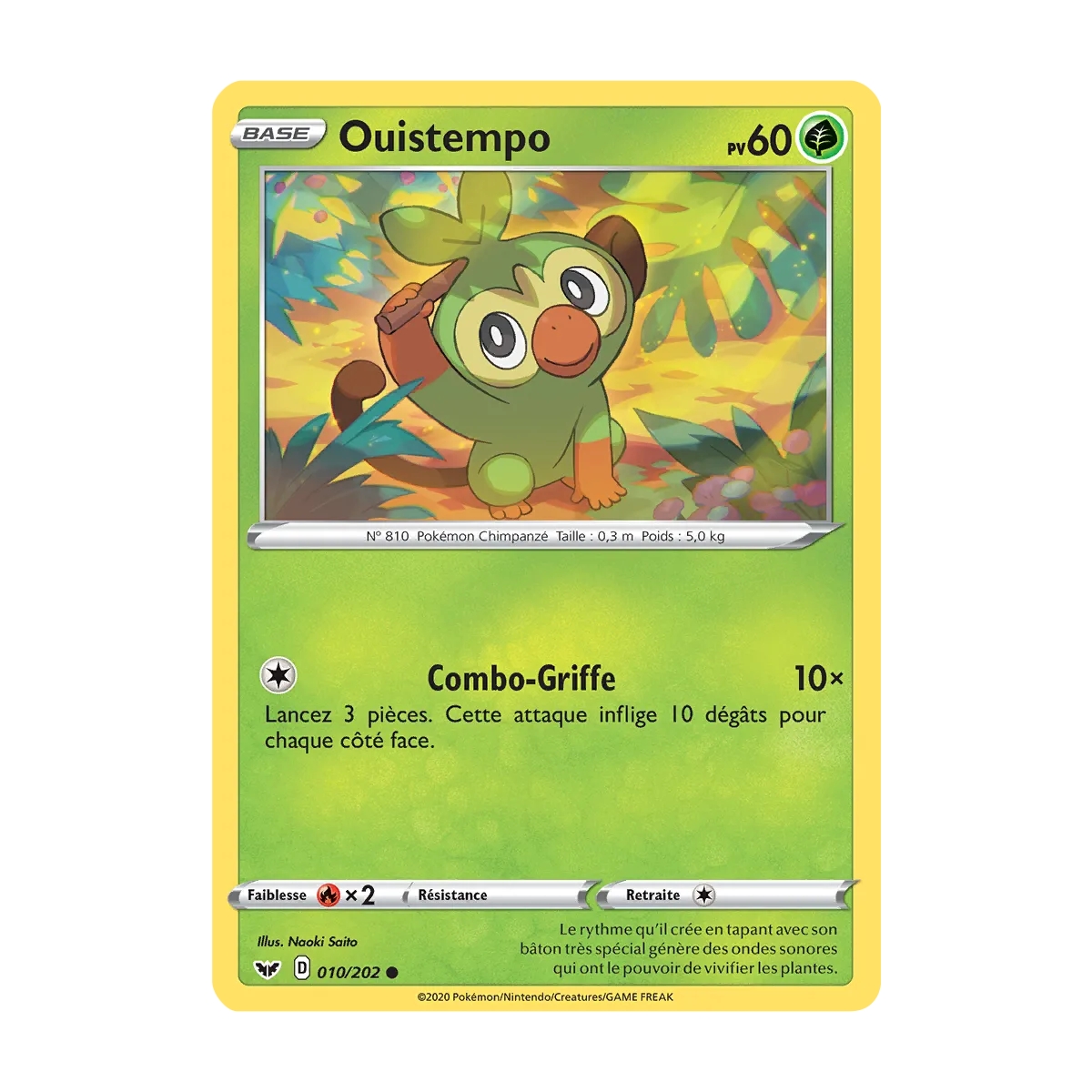 Carte Ouistempo - Commune (Brillante) de Pokémon Épée et Bouclier 010/202