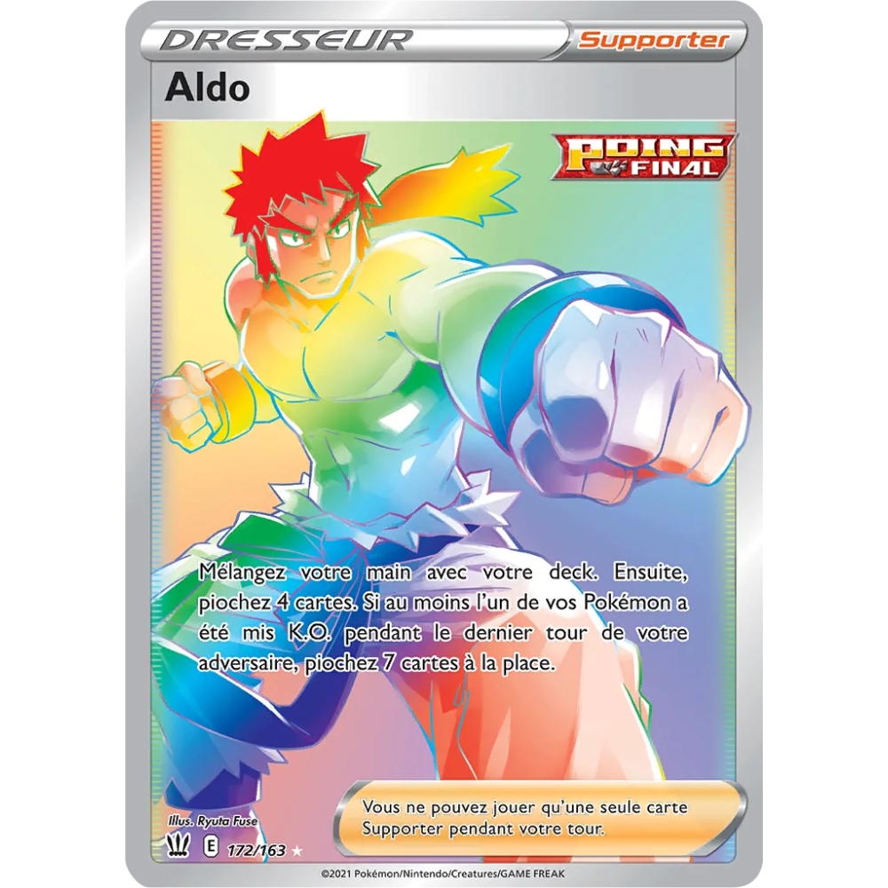 Carte Aldo - Arc-en-ciel rare de Pokémon Épée et Bouclier Styles de Combat 172/163