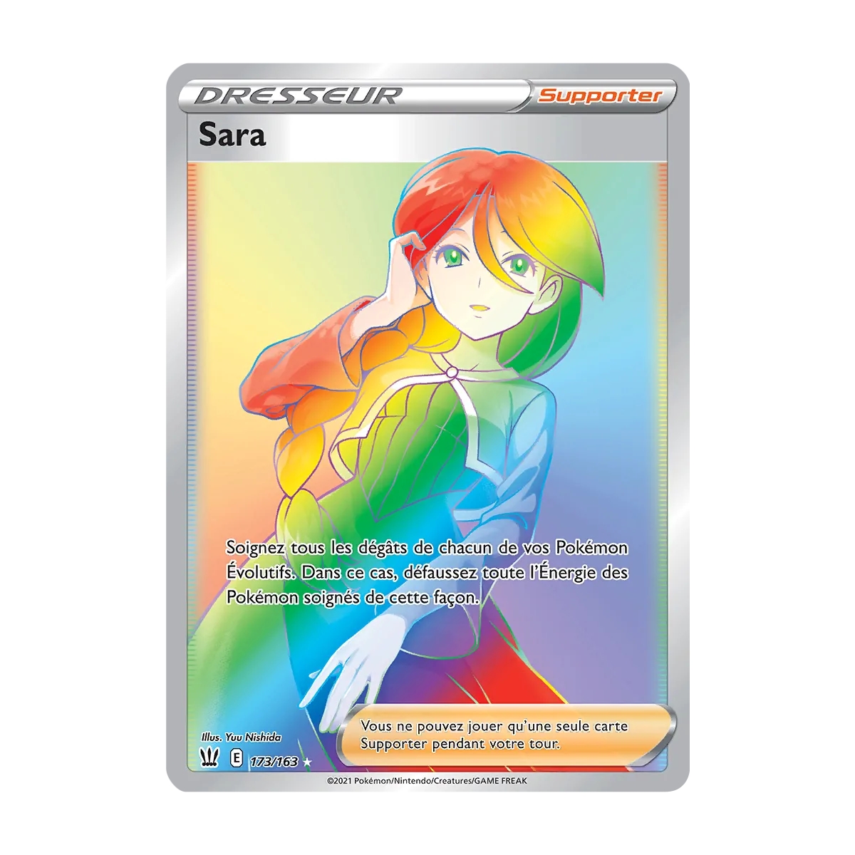 Carte Sara - Arc-en-ciel rare de Pokémon Épée et Bouclier Styles de Combat 173/163