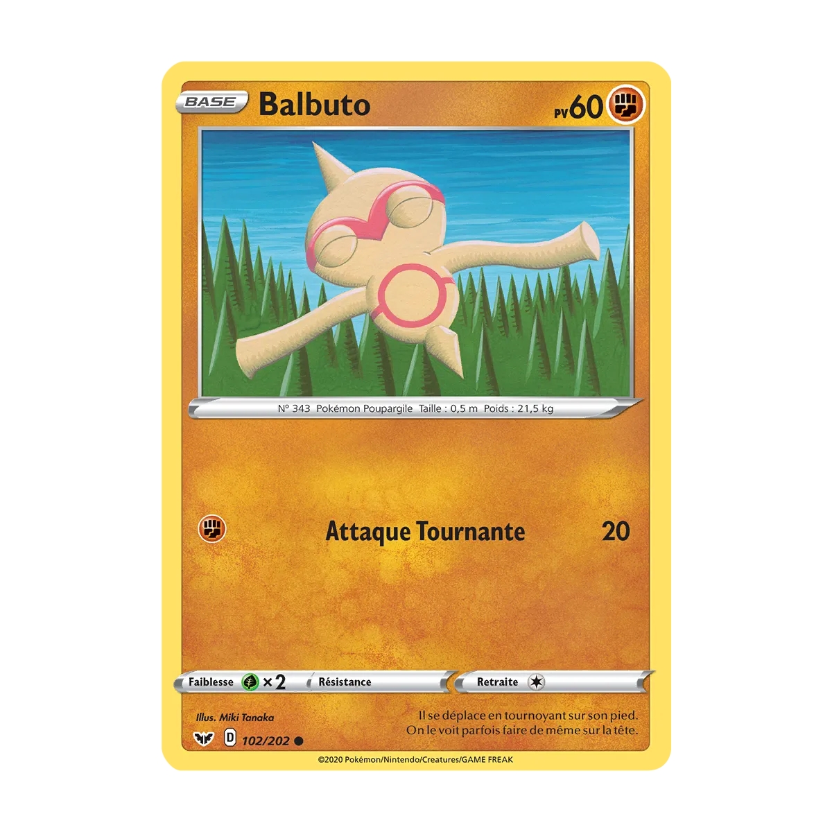 Carte Balbuto - Commune (Brillante) de Pokémon Épée et Bouclier 102/202