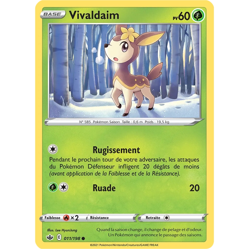 Carte Vivaldaim - Commune (Brillante) de Pokémon Épée et Bouclier Règne de Glace 011/198