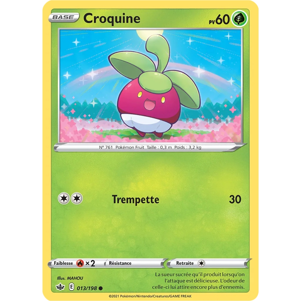 Carte Croquine - Commune (Brillante) de Pokémon Épée et Bouclier Règne de Glace 013/198