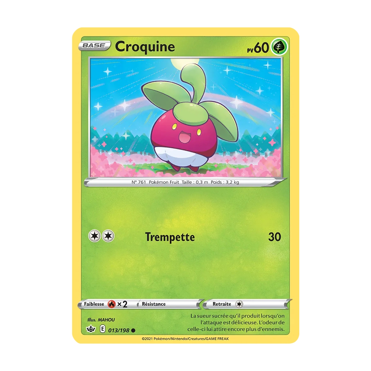 Carte Croquine - Commune (Brillante) de Pokémon Épée et Bouclier Règne de Glace 013/198