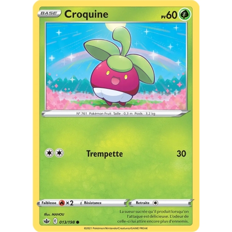 Carte Croquine - Commune (Brillante) de Pokémon Épée et Bouclier Règne de Glace 013/198