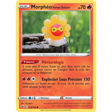 Découvrez Morphéo Forme Solaire, carte Commune (Brillante) de la série Épée et Bouclier Règne de Glace