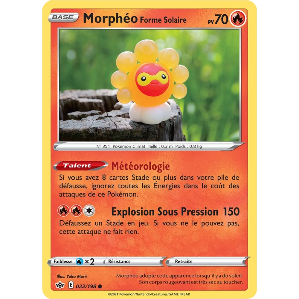 Découvrez Morphéo Forme Solaire, carte Commune (Brillante) de la série Épée et Bouclier Règne de Glace