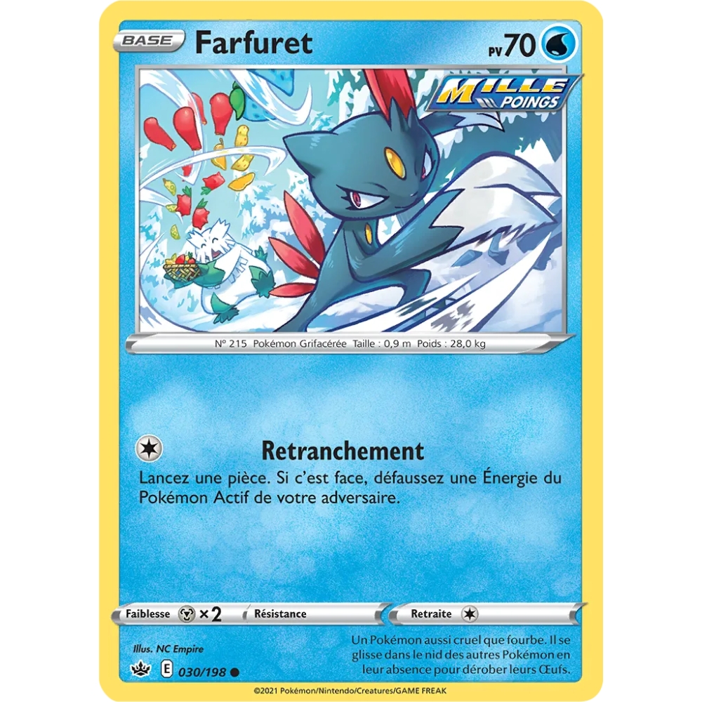 Farfuret 030/198 : Joyau Commune (Brillante) de l'extension Pokémon Épée et Bouclier Règne de Glace