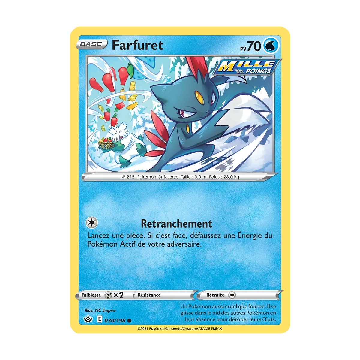 Farfuret 030/198 : Joyau Commune (Brillante) de l'extension Pokémon Épée et Bouclier Règne de Glace