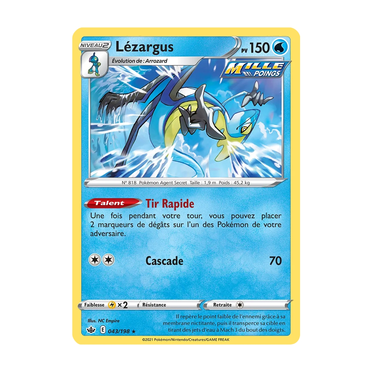 Carte Lézargus de Pokémon Épée et Bouclier Règne de Glace 043/198