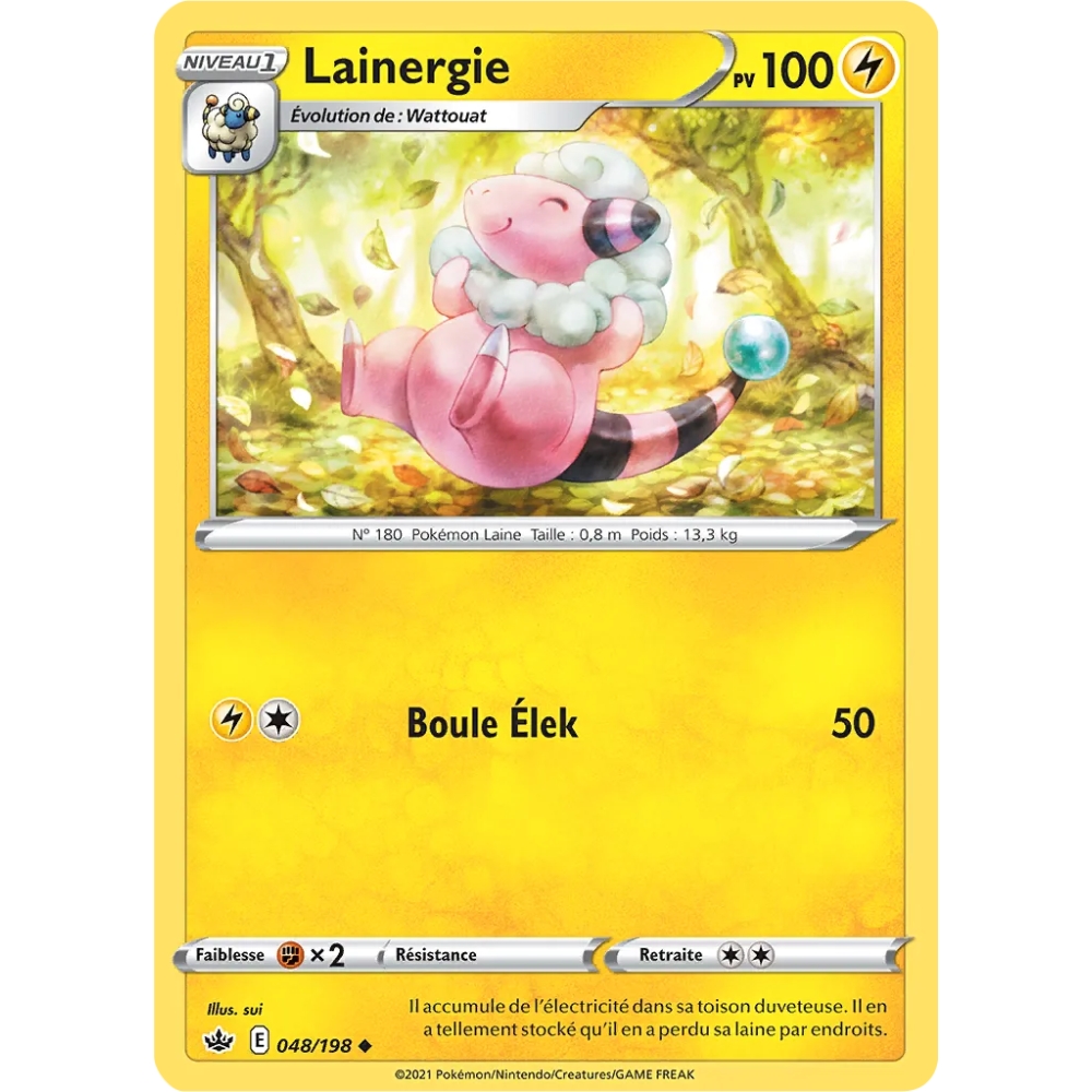 Lainergie 048/198 : Joyau Peu commune (Brillante) de l'extension Pokémon Épée et Bouclier Règne de Glace