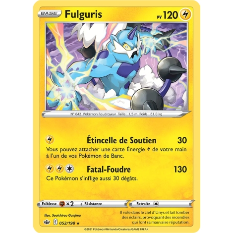 Fulguris 052/198 extension Pokémon Épée et Bouclier Règne de Glace