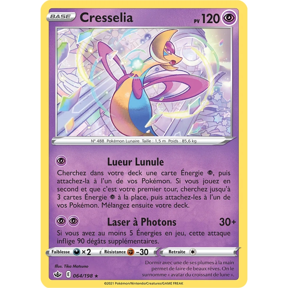 Cresselia rare de Pokémon Épée et Bouclier Règne de Glace 064/198