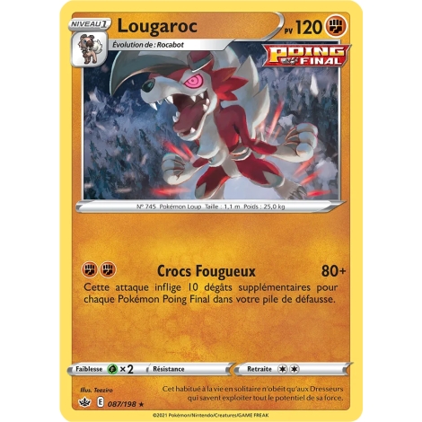 Carte Lougaroc de Pokémon Épée et Bouclier Règne de Glace 087/198
