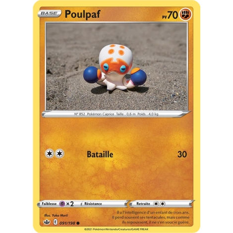 Poulpaf 091/198 : Joyau Commune (Brillante) de l'extension Pokémon Épée et Bouclier Règne de Glace