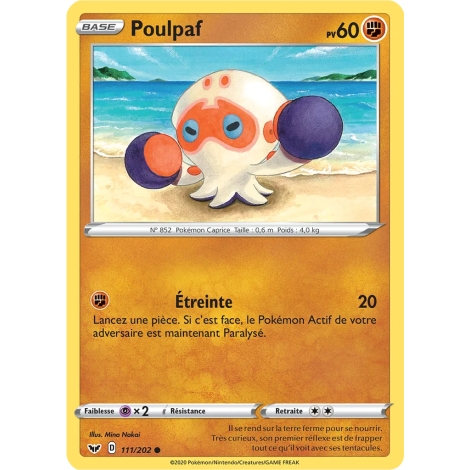 Carte Poulpaf - Commune (Brillante) de Pokémon Épée et Bouclier 111/202