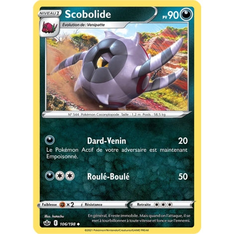 Scobolide 106/198 : Joyau Peu commune (Brillante) de l'extension Pokémon Épée et Bouclier Règne de Glace