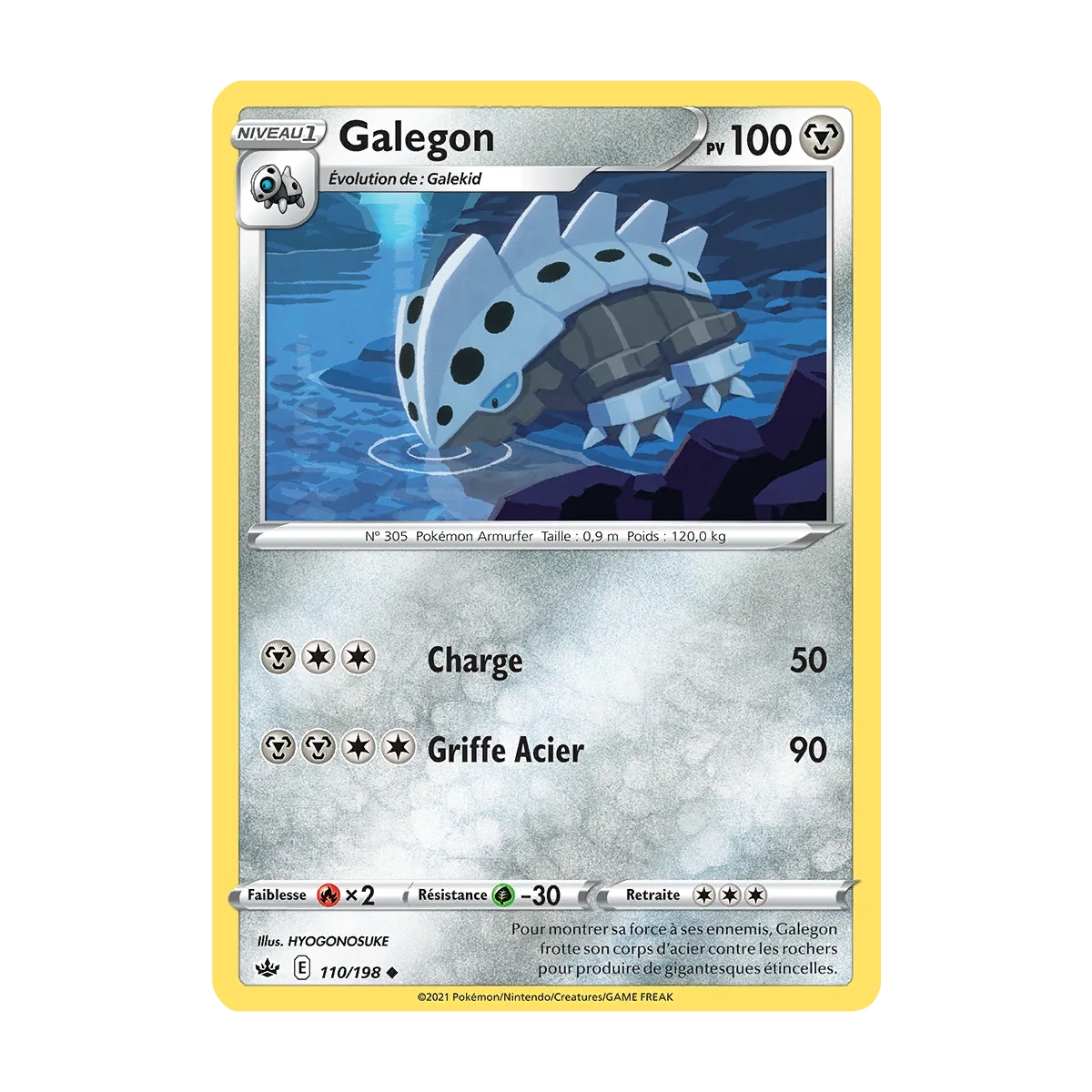 Galegon 110/198 : Joyau Peu commune (Brillante) de l'extension Pokémon Épée et Bouclier Règne de Glace