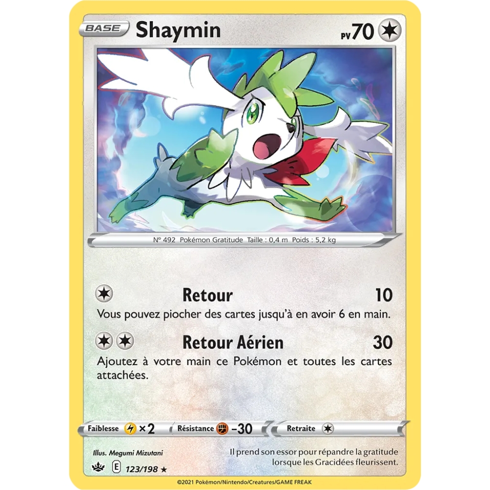 Carte Shaymin de Pokémon Épée et Bouclier Règne de Glace 123/198