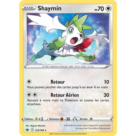 Carte Shaymin de Pokémon Épée et Bouclier Règne de Glace 123/198