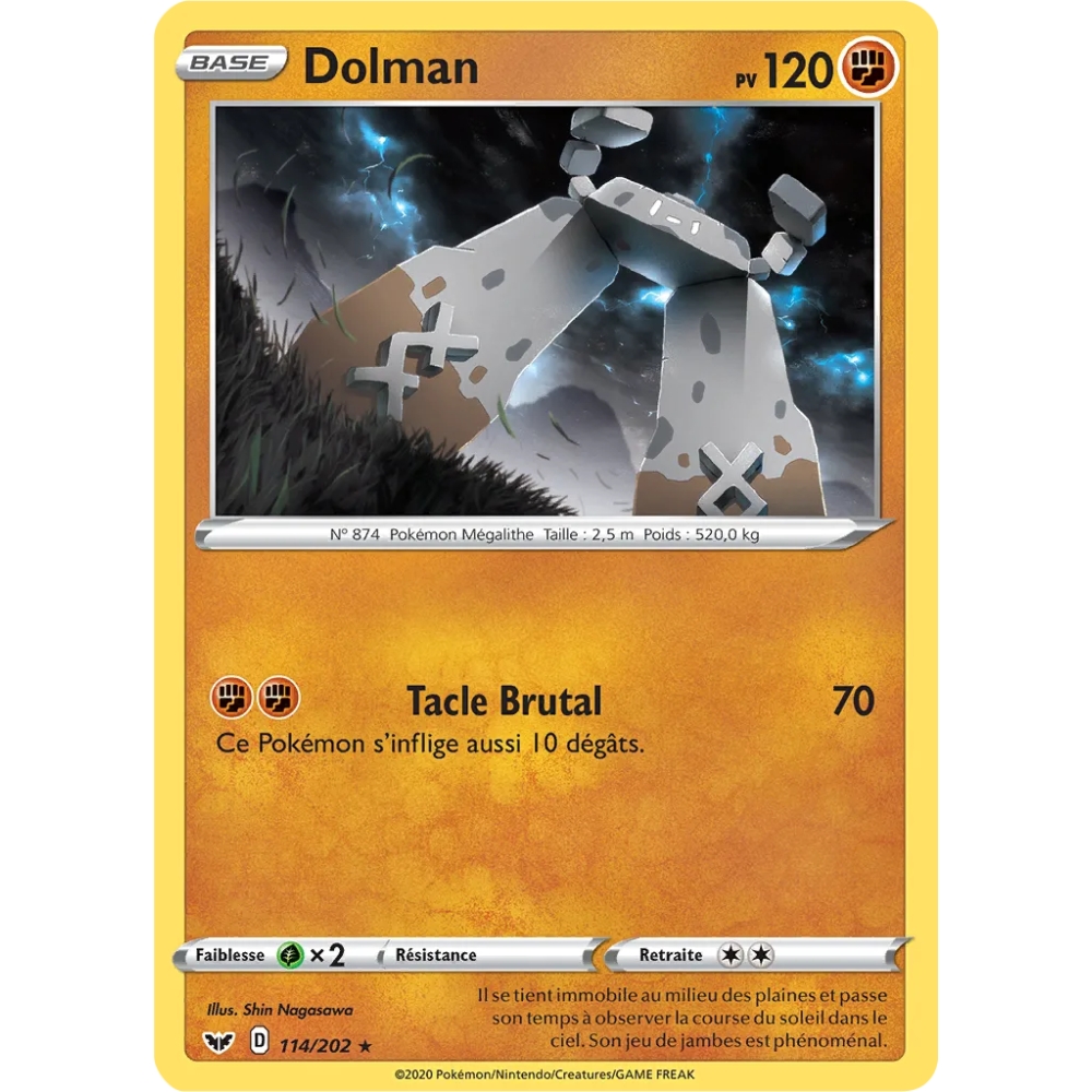 Dolman 114/202 : Joyau Rare (Brillante) de l'extension Pokémon Épée et Bouclier