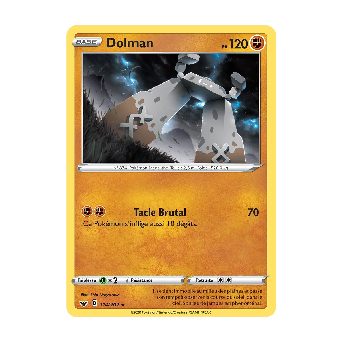 Dolman 114/202 : Joyau Rare (Brillante) de l'extension Pokémon Épée et Bouclier