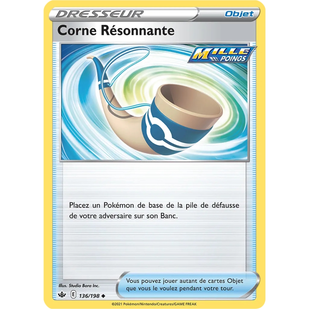 Carte Corne Résonnante - Peu commune (Brillante) de Pokémon Épée et Bouclier Règne de Glace 136/198