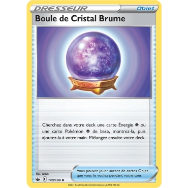 Carte Boule de Cristal Brume - Peu commune (Brillante) de Pokémon Épée et Bouclier Règne de Glace 140/198