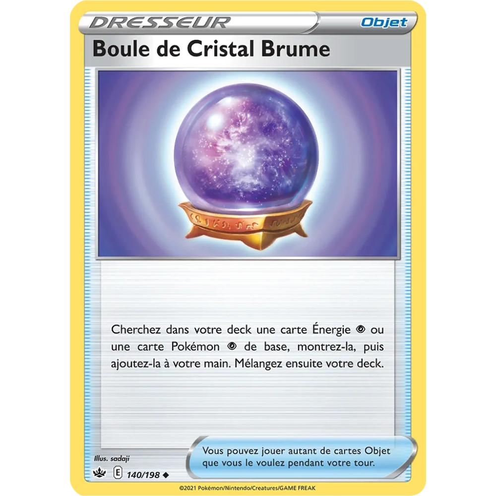 Carte Boule de Cristal Brume - Peu commune (Brillante) de Pokémon Épée et Bouclier Règne de Glace 140/198