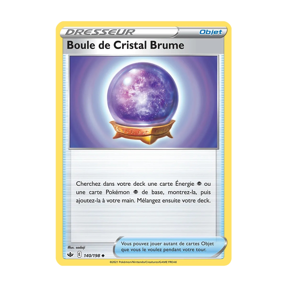 Carte Boule de Cristal Brume - Peu commune (Brillante) de Pokémon Épée et Bouclier Règne de Glace 140/198