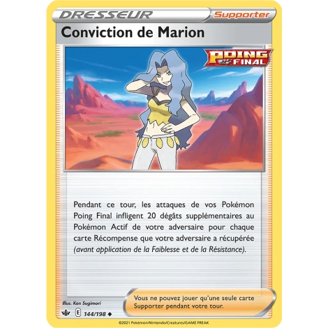 Conviction de Marion 144/198 : Joyau Peu commune (Brillante) de l'extension Pokémon Épée et Bouclier Règne de Glace