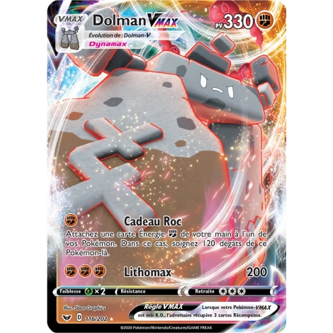 Carte Dolman - Holographique rare VMAX de Pokémon Épée et Bouclier 116/202