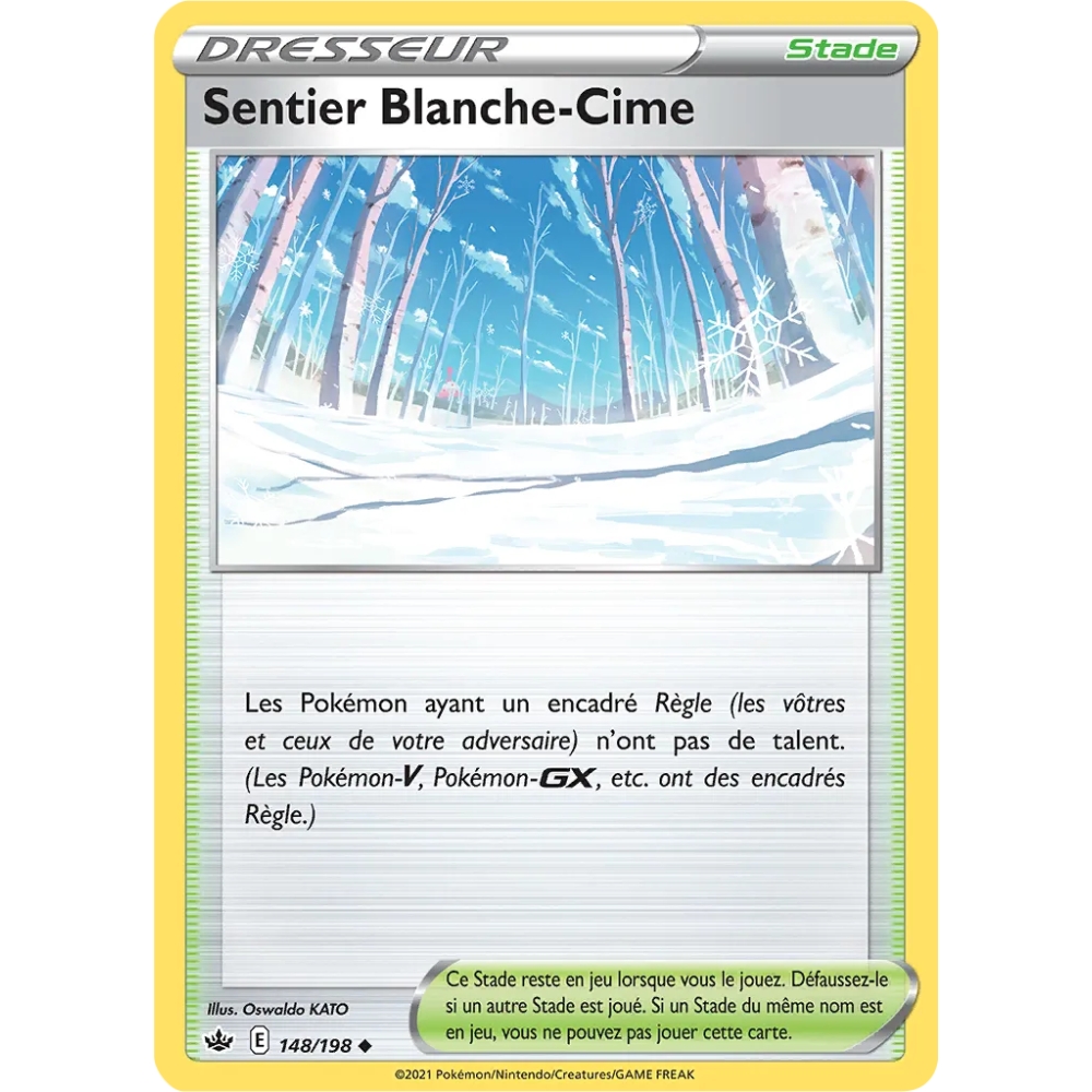 Découvrez Sentier Blanche-Cime, carte Peu commune (Brillante) de la série Épée et Bouclier Règne de Glace