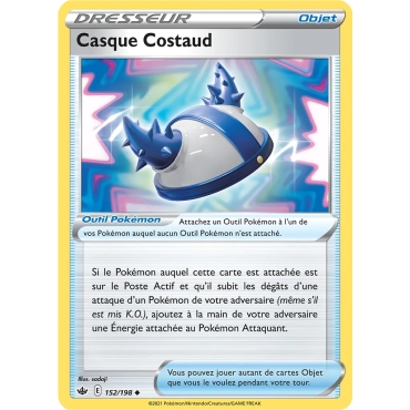 Découvrez Casque Costaud, carte Peu commune (Brillante) de la série Épée et Bouclier Règne de Glace