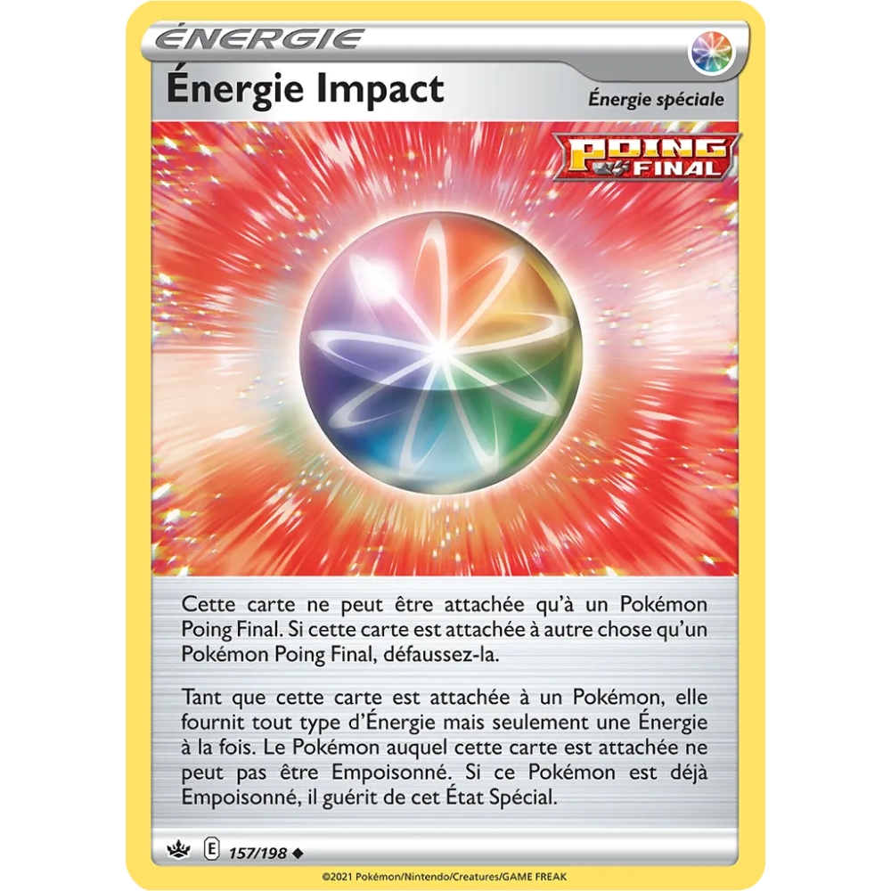 Carte Énergie Impact - Peu commune (Brillante) de Pokémon Épée et Bouclier Règne de Glace 157/198