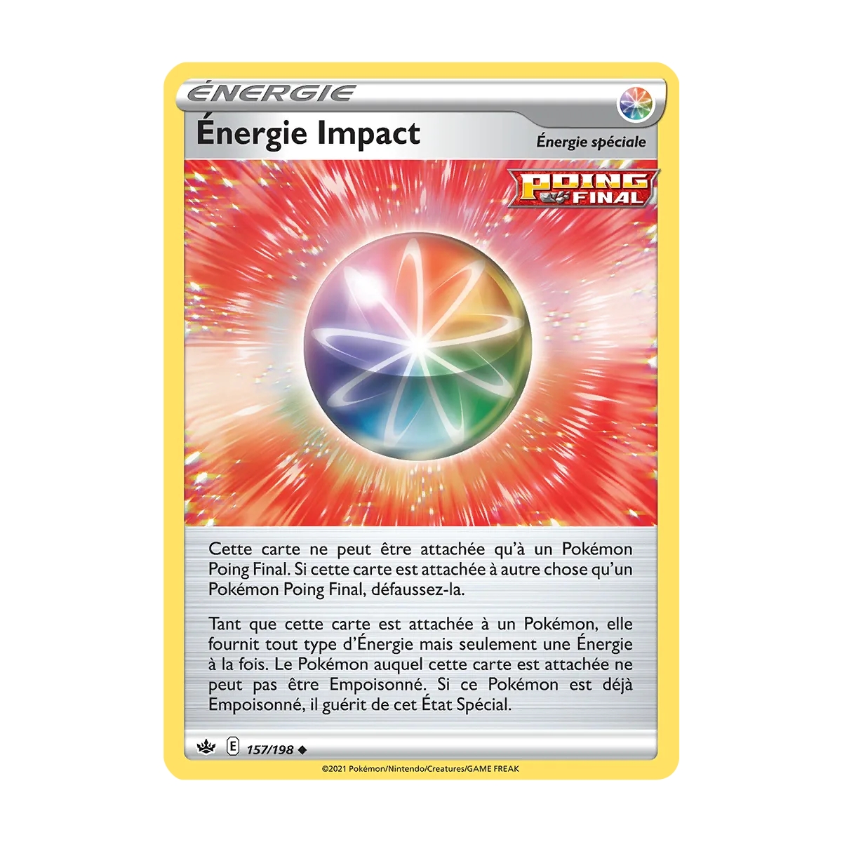 Carte Énergie Impact - Peu commune (Brillante) de Pokémon Épée et Bouclier Règne de Glace 157/198