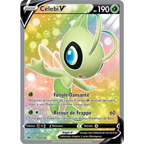 Carte Celebi - Ultra rare de Pokémon Épée et Bouclier Règne de Glace 160/198