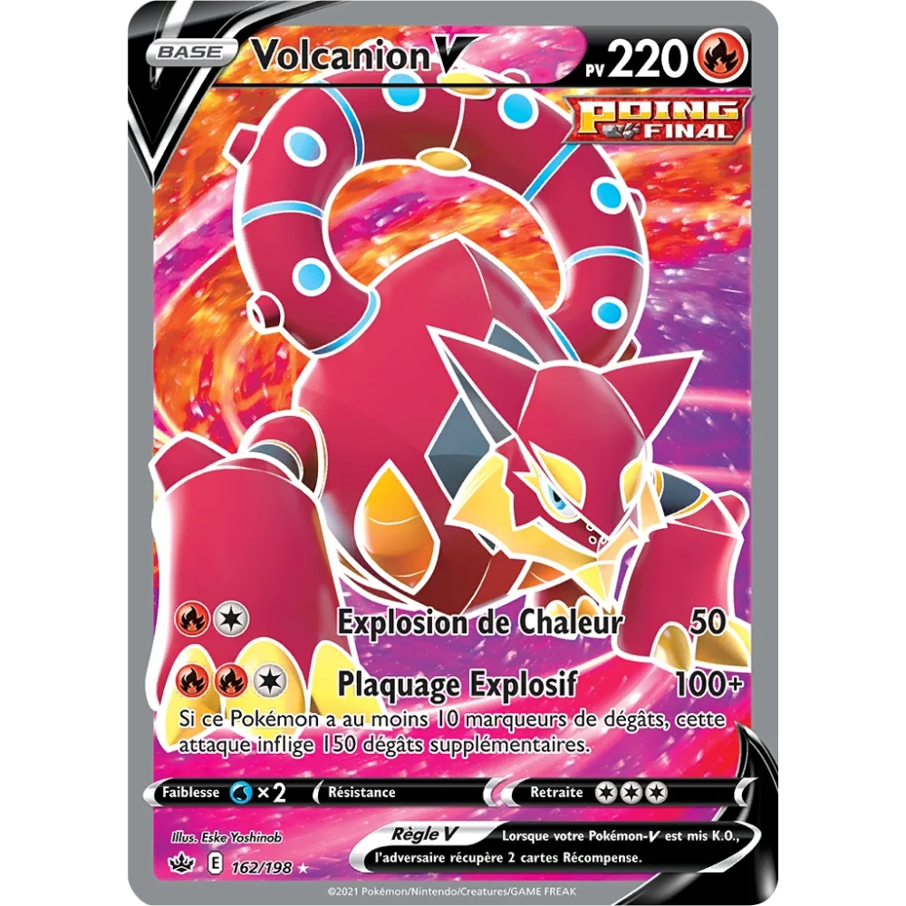 Découvrez Volcanion, carte Ultra rare de la série Épée et Bouclier Règne de Glace