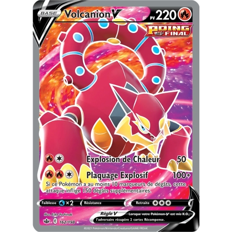 Découvrez Volcanion, carte Ultra rare de la série Épée et Bouclier Règne de Glace