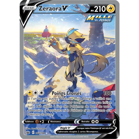 Zeraora 166/198 : Joyau Ultra rare de l'extension Pokémon Épée et Bouclier Règne de Glace