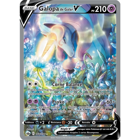 Carte Galopa de Galar - Ultra rare de Pokémon Épée et Bouclier Règne de Glace 168/198