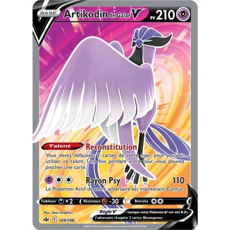 Artikodin de Galar 169/198 : Joyau Ultra rare de l'extension Pokémon Épée et Bouclier Règne de Glace