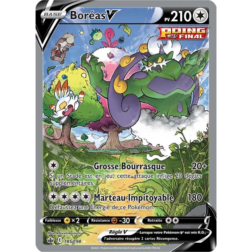 Boréas 185/198 : Joyau Ultra rare de l'extension Pokémon Épée et Bouclier Règne de Glace