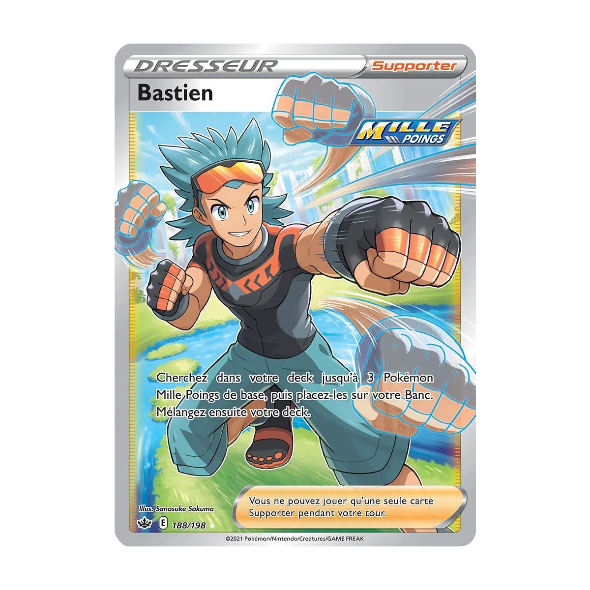 Bastien 188/198 : Joyau Ultra rare de l'extension Pokémon Épée et Bouclier Règne de Glace