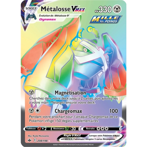 Carte Métalosse - Arc-en-ciel rare de Pokémon Épée et Bouclier Règne de Glace 208/198