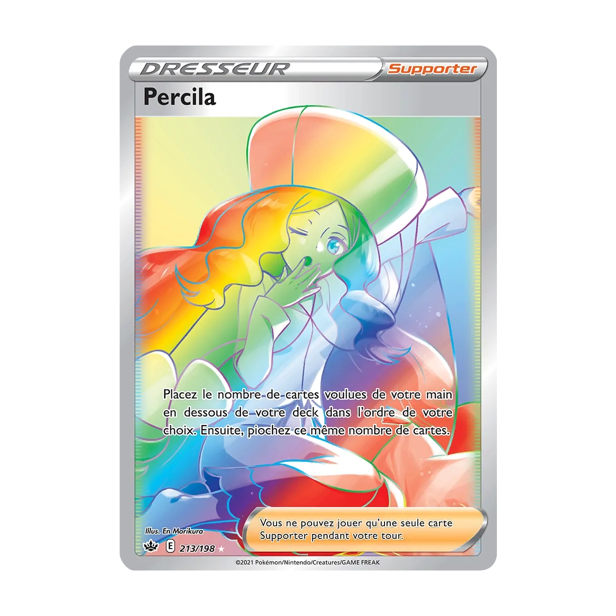 Percila 213/198 : Joyau Arc-en-ciel rare de l'extension Pokémon Épée et Bouclier Règne de Glace