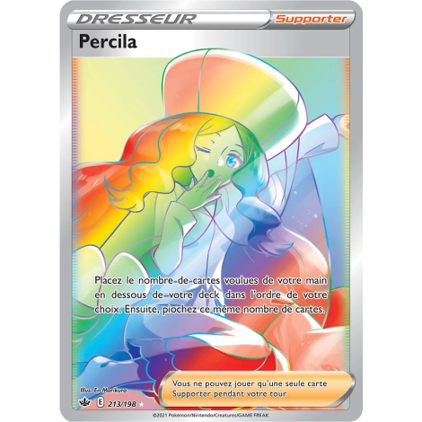 Percila 213/198 : Joyau Arc-en-ciel rare de l'extension Pokémon Épée et Bouclier Règne de Glace