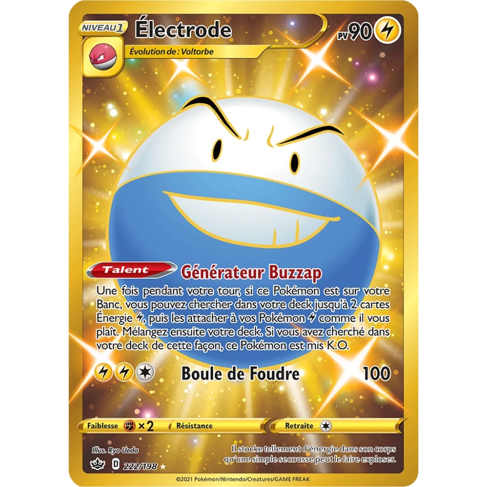 Électrode 222/198 : Joyau Secrète rare de l'extension Pokémon Épée et Bouclier Règne de Glace