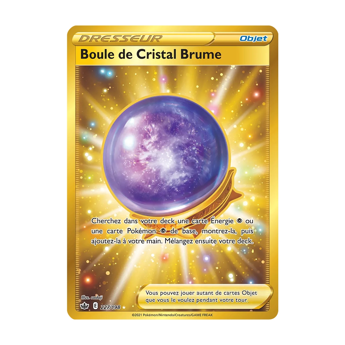 Carte Boule de Cristal Brume - Secrète rare de Pokémon Épée et Bouclier Règne de Glace 227/198