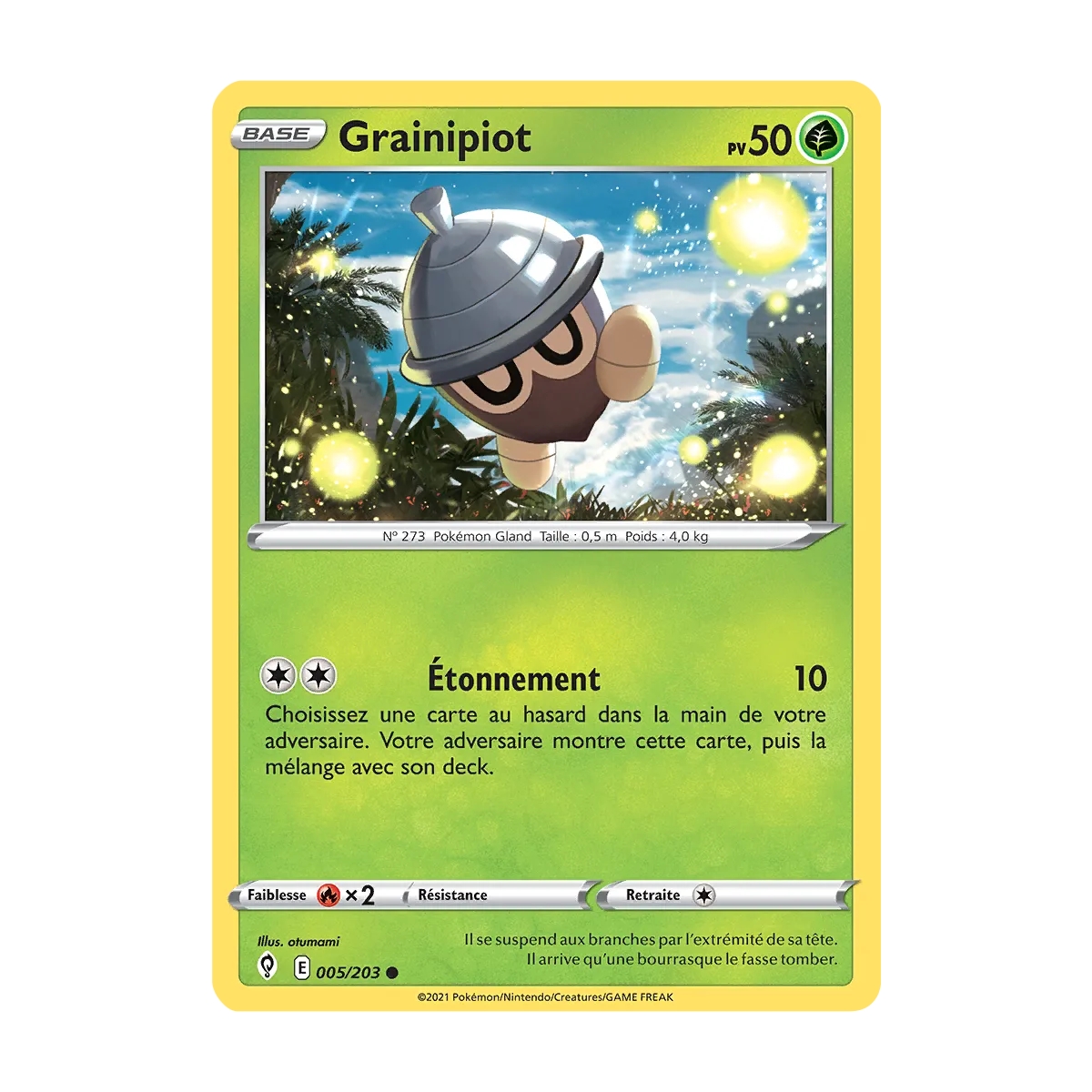 Grainipiot 005/203 : Joyau Commune (Brillante) de l'extension Pokémon Épée et Bouclier Évolution Céleste